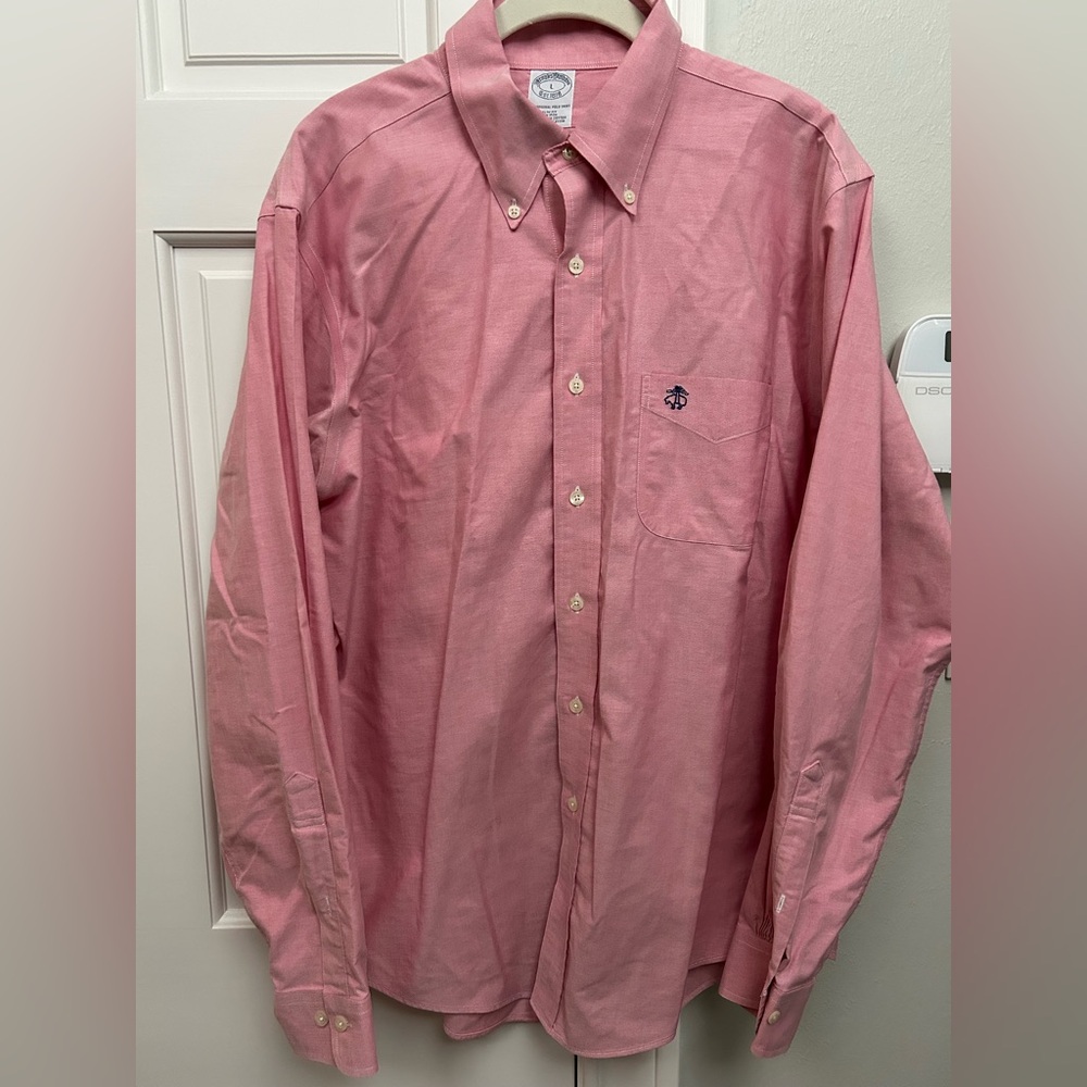 Brooks Brothers Long Sleeve Button Down, Slim Fit. Size Large